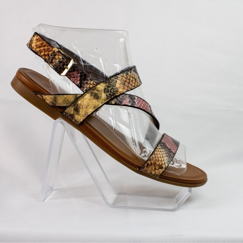 Naturalizer Multi Snake Leather Strap Open Toe Flat Slingback Women Sandals Sz 7 - Picture 6 of 9